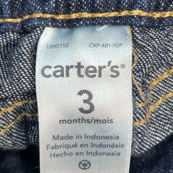 Carter's Red Plaid Shirt and Denim Jeans Pants and Suspenders Set Size: 3m - Picture 6 of 12